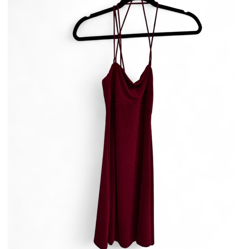 Free People Strapless Burgundy Dress